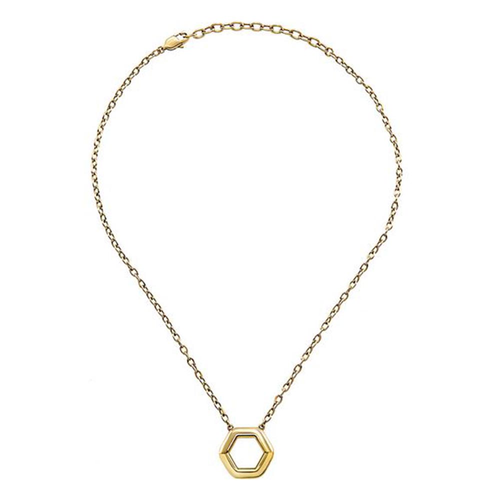 Collana Donna Acciaio Gold Hexagonia Breil