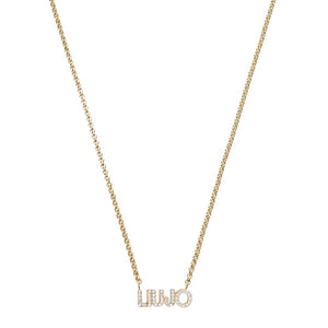 Collana Donna Acciaio Gold Logo Zirconi Liu Jo Luxury