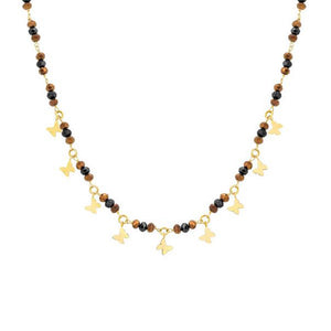 Collana Donna Acciaio Gold Mon Amour Crystal Farfalle Nomination