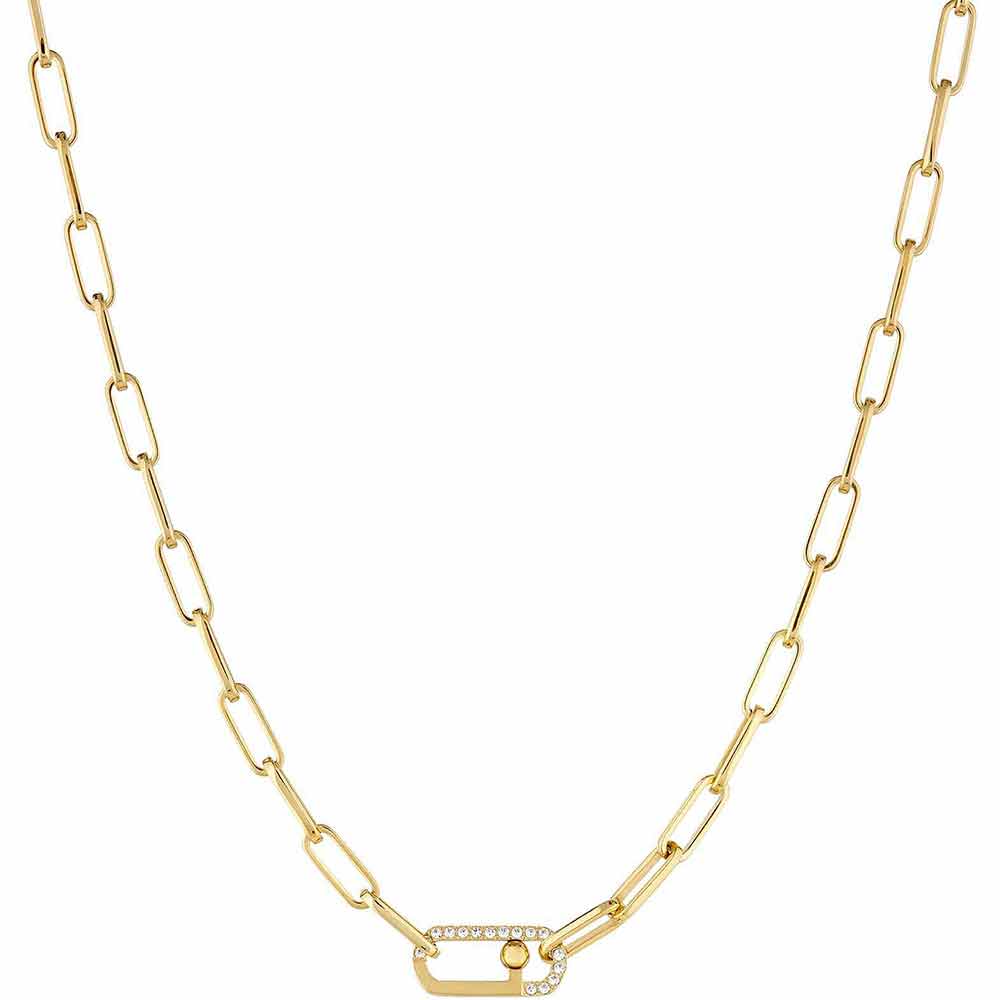 Breil, Collezione Moonlight, Collana Donna in Acciaio IP Gold Lucido, con 8 Inserti in Cristallo, Chiusura Regolabile, Lunghezza fino a 45 cm, Idea Regalo Donna Breil, Collezione Moonlight, Collana Donna in Acciaio IP Gold Lucido, con 8 Inserti in Cristallo, Chiusura Regolabile, Lunghezza fino a 45 cm, Idea Regalo Donna