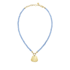Collana Donna Acciaio Gold e Giada Azzurra Private Corde Breil