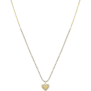 Collana Donna Acciaio Oro Gold e Cristalli Brilliant Cuore Liu Jo Luxury
