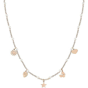 Collana Donna Acciaio Rose Cuore Misto Mon Amour Nomination
