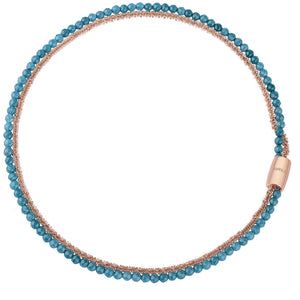 Collana Donna Acciaio Rose Agata Blu Magnetica System Breil