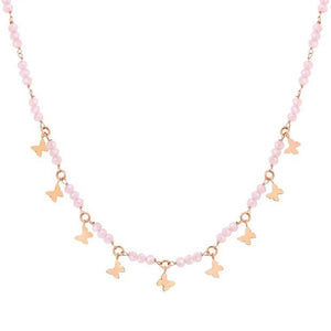 Collana Donna Acciaio Rose Mon Amour Crystal Farfalle Nomination