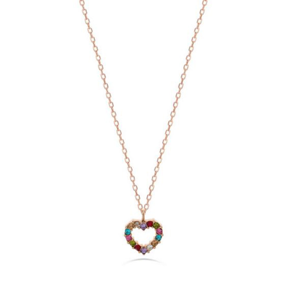 Collana Donna Acciaio Rose con Cuore Cristalli Multicolor Liu Jo Luxury
