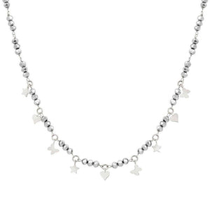 Collana Donna Acciaio Silver Mon Amour Crystal Misto Nomination