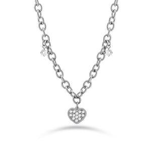 Collana Donna Acciaio Silver con Cuore e Cristalli Liu Jo Luxury