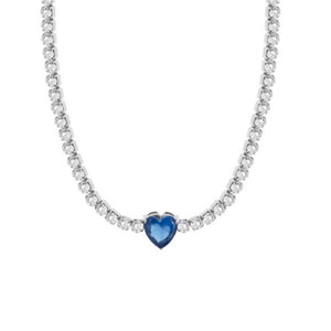 Collana Donna Acciaio con Cristalli e Cuore Blu Liu Jo Luxury