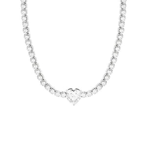 Collana Donna Acciaio con Cristalli e Cuore Bianco Liu Jo Luxury
