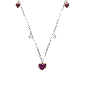 Collana Donna Acciaio con Cuore Rose e Cristalli Liu Jo Luxury