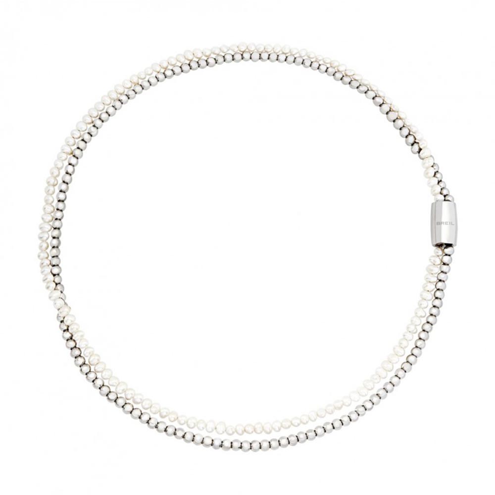 Collana Donna Acciaio e Perle Acqua Dolce Magnetica System Breil