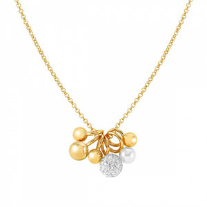 Collana Donna Argento Oro Giallo Cubic Zirconia e Perle Soul Nomination