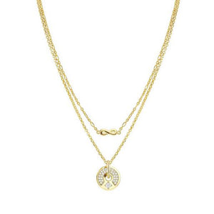 Collana Donna Argento Oro Giallo e Cubic Zirconia Infinito Sentimental Nomination