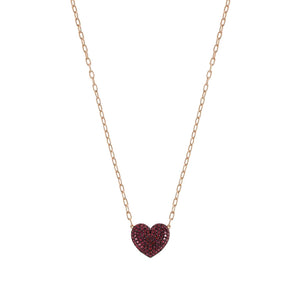 Collana Donna Argento Oro Rosa Easychic e Love Cuore Cubic Zirconia Rossi Nomination
