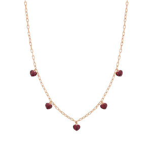 Collana Donna Argento Oro Rosa Easychic e Love Cuore Cubic Zirconia Rossi Nomination