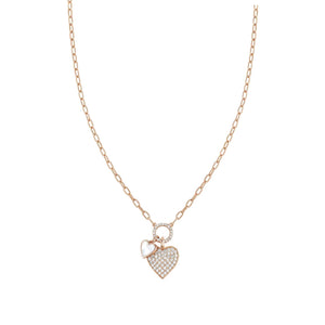 Collana Donna Argento Oro Rosa Zirconi Vita Cuore Nomination