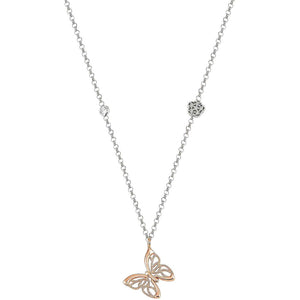 Collana Donna Argento Primavera con Zirconi Farfalla Rose Nomination