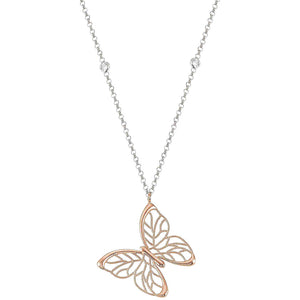 Collana Donna Argento Primavera con Zirconi Farfalla Rose Nomination