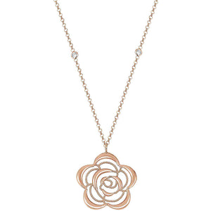 Collana Donna Argento Primavera con Zirconi Fiore Gold Rose Nomination
