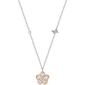 Collana Donna Argento Primavera con Zirconi Fiore Rose Nomination