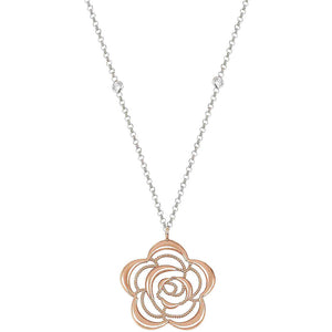 Collana Donna Argento Primavera con Zirconi Fiore Rose Nomination
