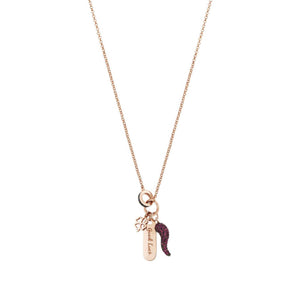 Collana Donna Argento Rose Easychic Corno Good Luck Nomination