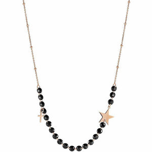 Collana Donna Argento Rose Melodie Croce con Cristalli Neri Nomination
