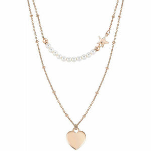 Collana Donna Argento Rose Melodie Perle Cuore Nomination