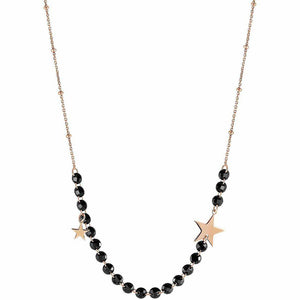 Collana Donna Argento Rose Melodie Stella con Cristalli Neri Nomination