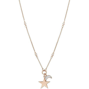 Collana Donna Argento Rose Nightdream Stella e Luna con Pietre Bianche Nomination