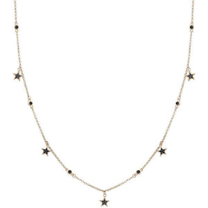 Collana Donna Argento Rose SweetRock Stella e Pietre Nere Nomination