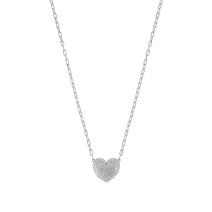 Collana Donna Argento Silver Easychic e Love Cuore Cubic Zirconia Bianchi Nomination