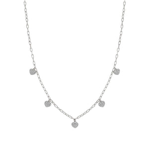 Collana Donna Argento Silver Easychic e Love Cuore Cubic Zirconia Bianchi Nomination