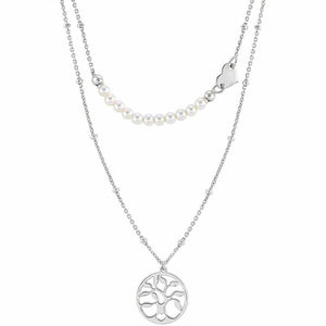 Collana Donna Argento Silver Melodie Perle Albero della Vita Nomination
