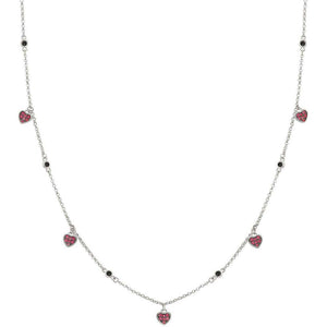 Collana Donna Argento Silver SweetRock Cuori e Pietre Rosse Nomination