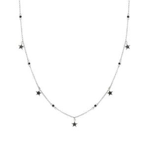 Collana Donna Argento Silver SweetRock Stella e Pietre Nere Nomination