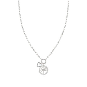 Collana Donna Argento Silver Zirconi Vita Albero della Vita Nomination