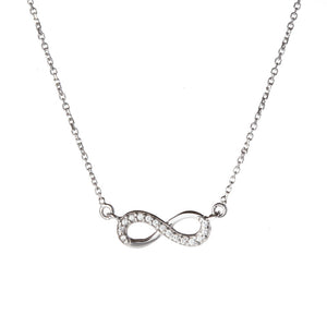 Collana Donna Infinito in Oro Bianco con Zirconi   
