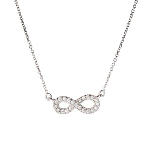Collana Donna Infinito in Oro Bianco con Zirconi   