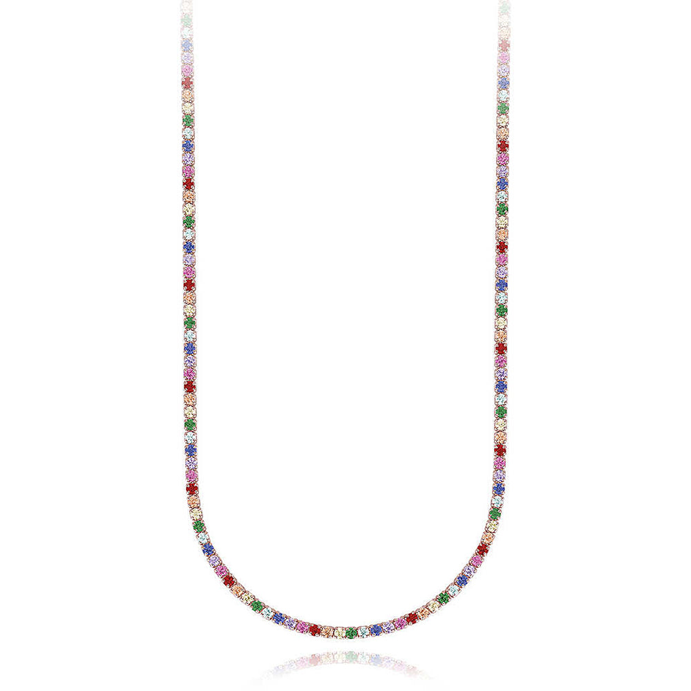 Collana Donna Mini Tennis Multicolor in Argento Mabina Gioielli