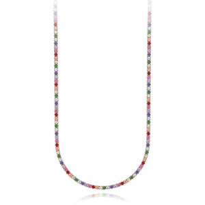 Collana Donna Mini Tennis Multicolor in Argento Mabina Gioielli