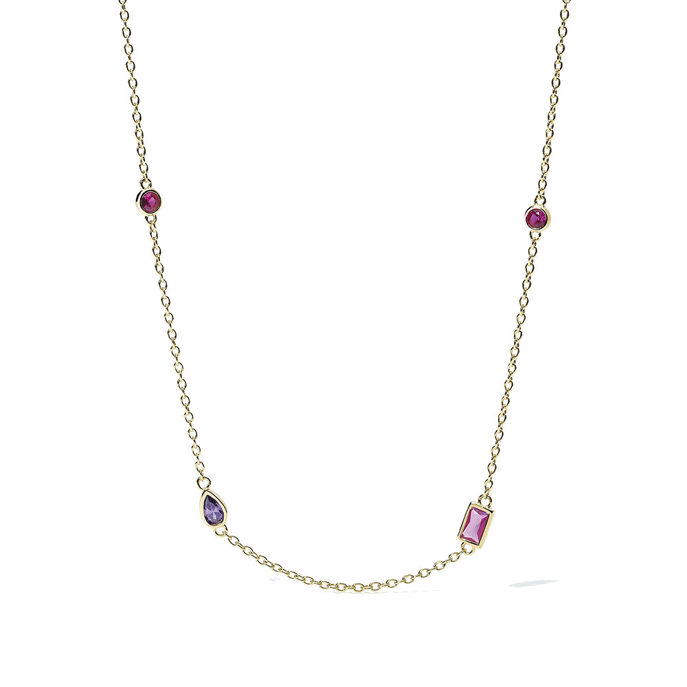 Collana Donna Multicolor in Argento Dorato Mabina Gioielli