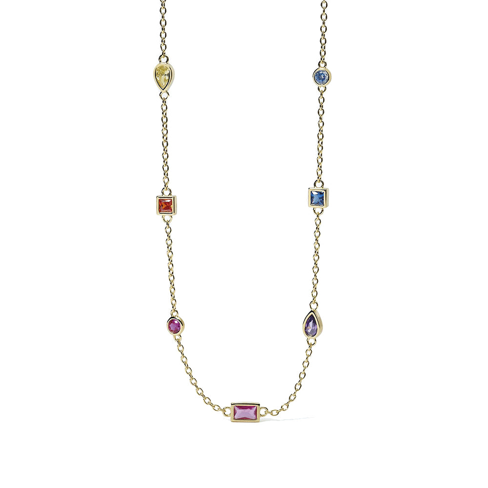 Collana Donna Multicolor in Argento Dorato Mabina Gioielli