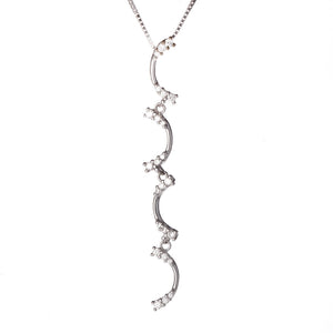 Collana Donna Oro Bianco con Zirconi 