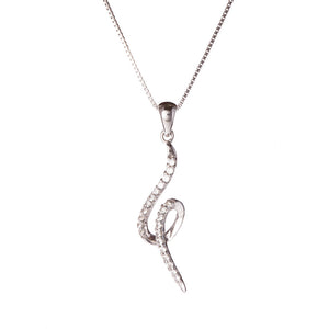 Collana Donna Oro Bianco con Zirconi 