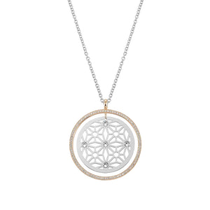Collana Donna Ricca Media Acciaio Oro Rosa e Swarovski Nomination