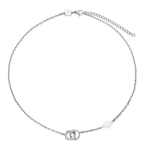 Collana Donna Tetra Acciaio Silver con Perla Breil