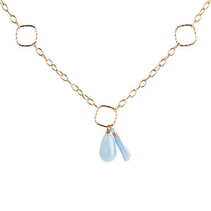 Collana Donna Tulipe Pietra Pendente Azzurro Rebecca Gioielli