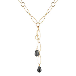 Collana Donna Tulipe Pietre Pendenti Neri Rebecca Gioielli